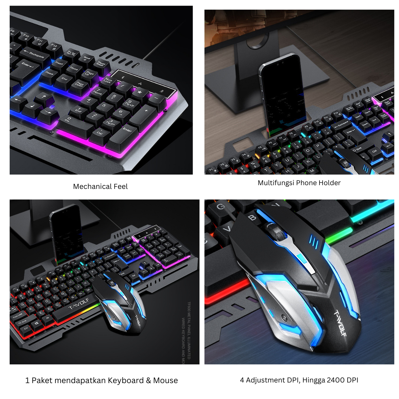 republic Technology T-Wolf TF600 Keyboard dan Mouse Gaming