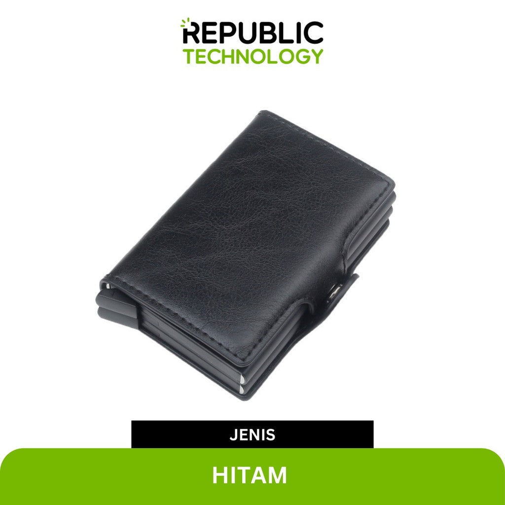 Republic Technology Dompet Pria kulit Wallet smart card Holder anti RFID
