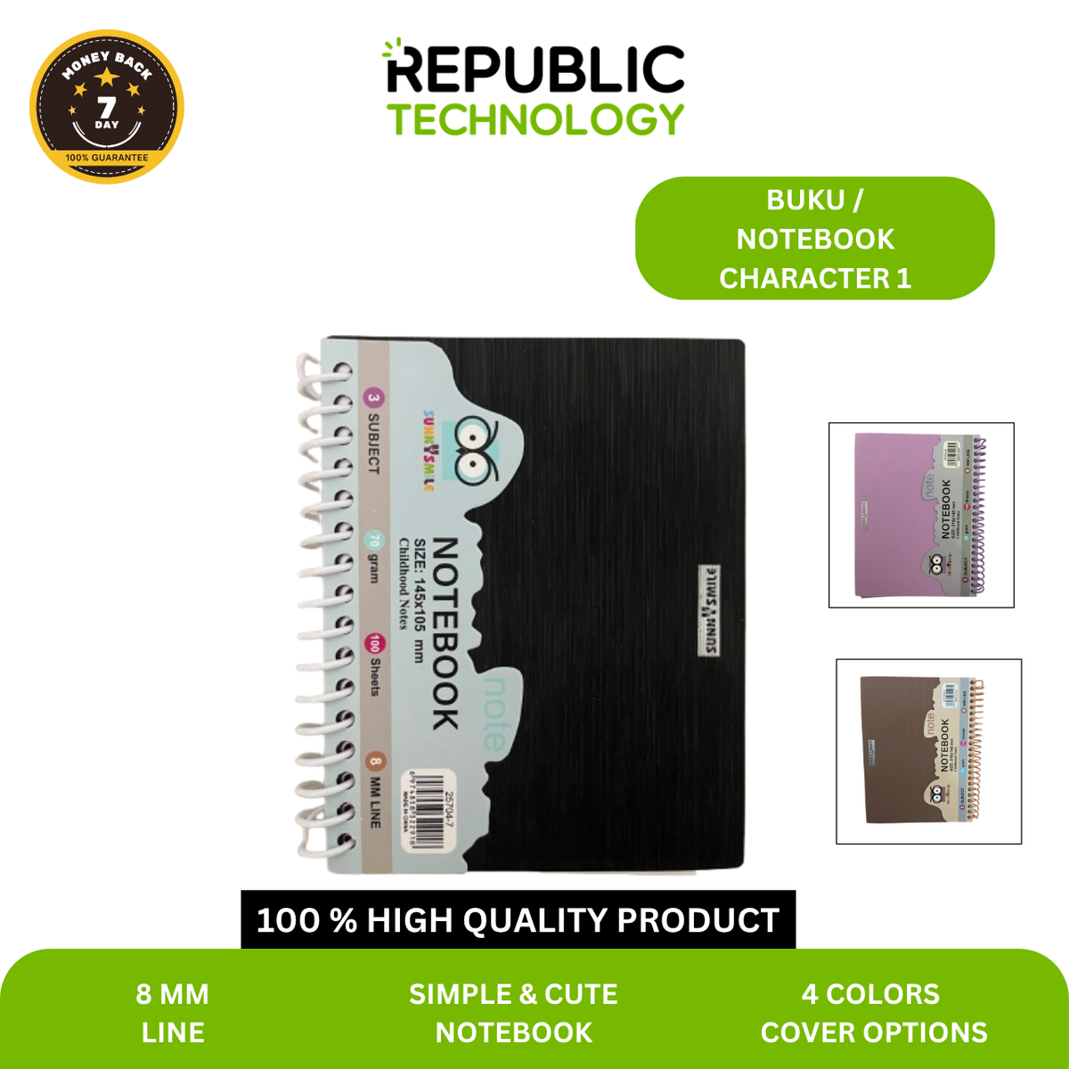 Republic Technology Notebook / buku catatan Character Spiral