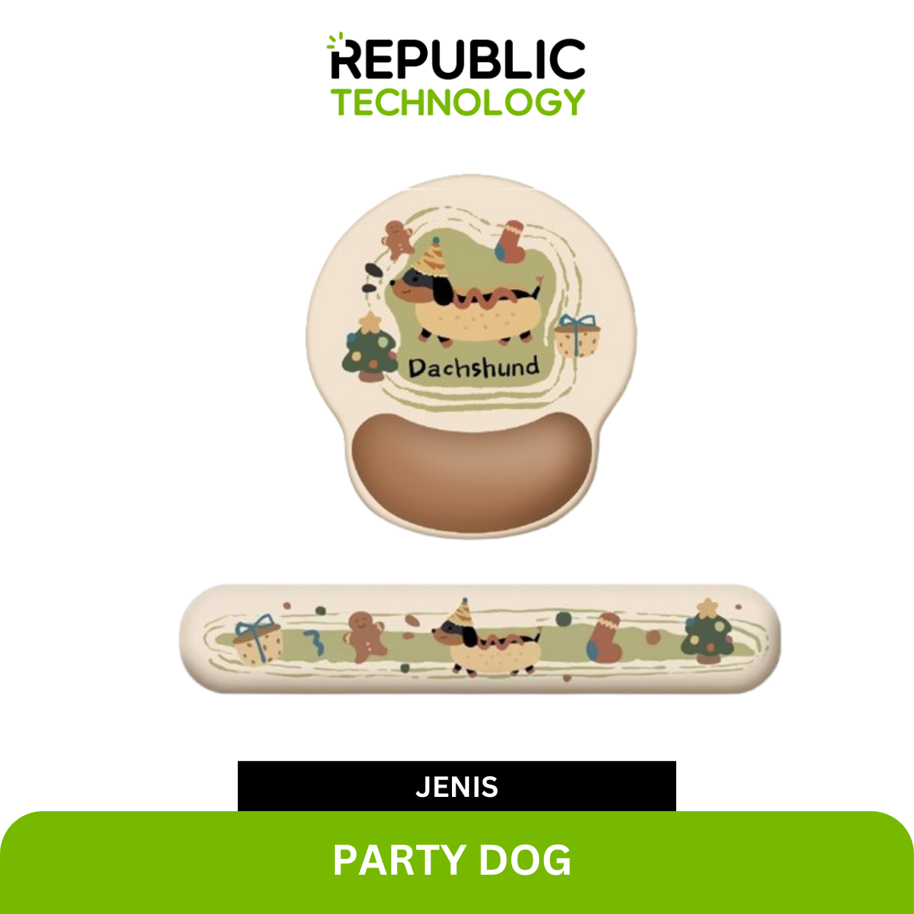 Republic Technology Mousepad office dan Wrist Pad Animal Edition