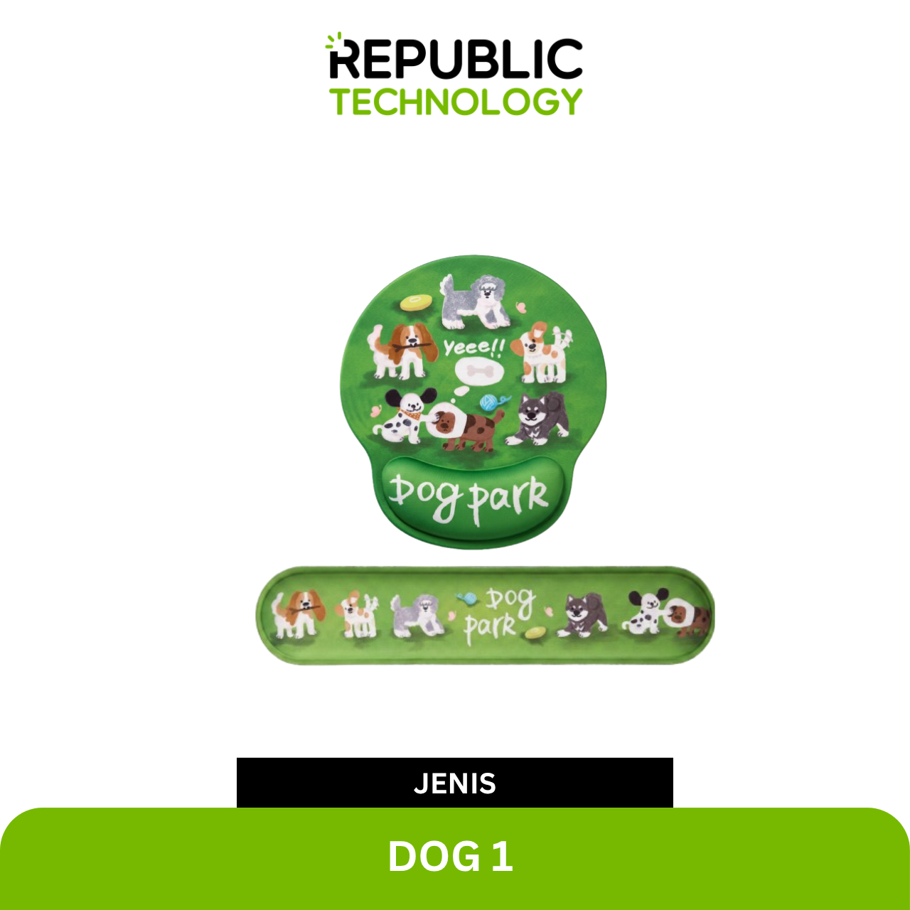 Republic Technology Mousepad office dan Wrist Pad Animal Edition