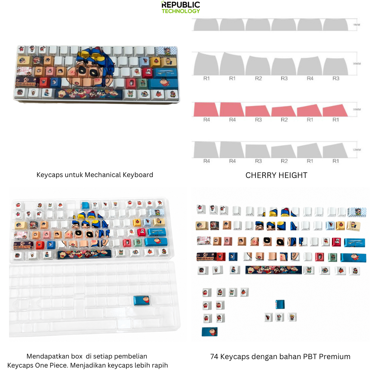 Republic Technology Keyboard Keycaps Shinchan Special Edition