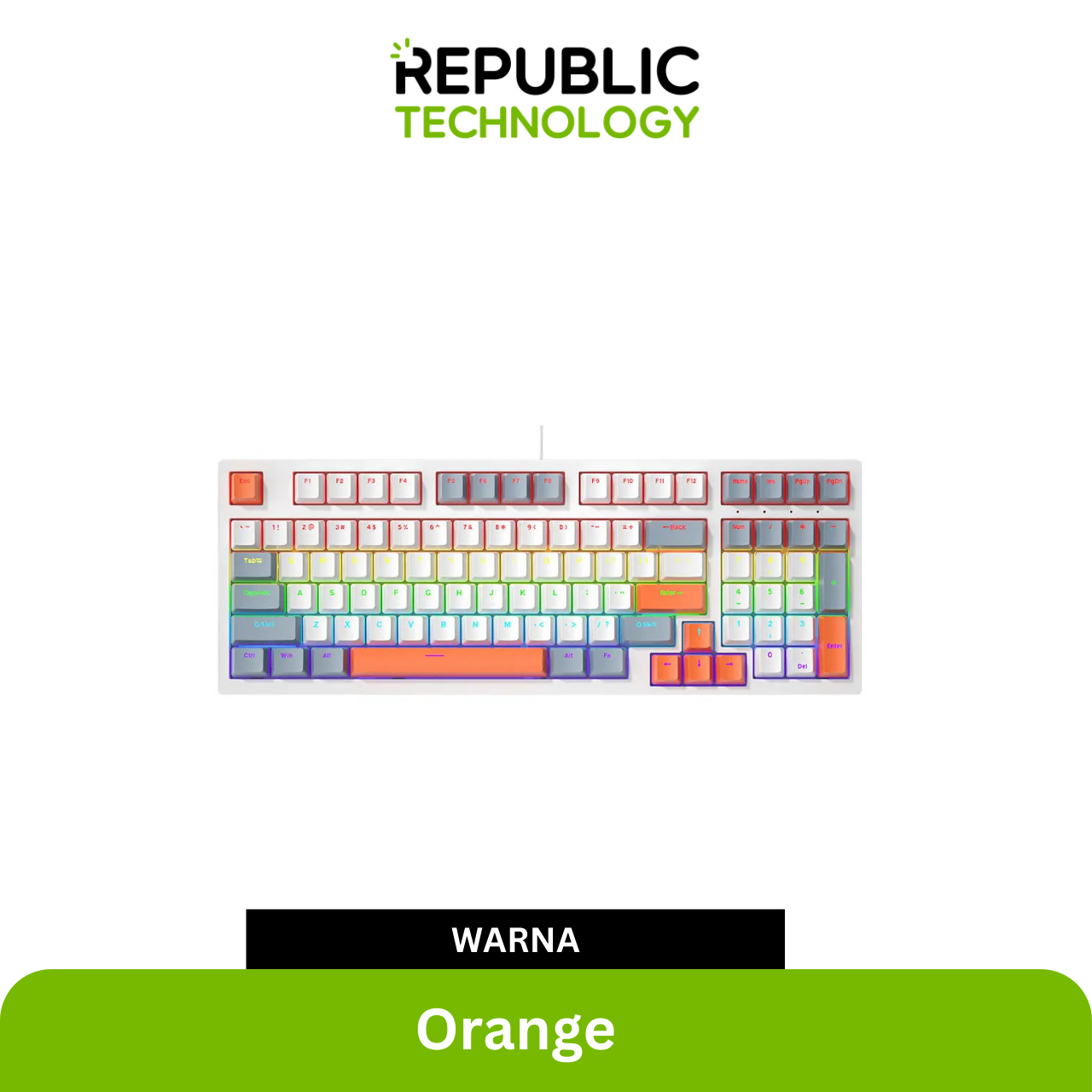 Republic Technology Keyboard Mechanical Gaming by Dragon Seed with Blue Switch / Red Switch