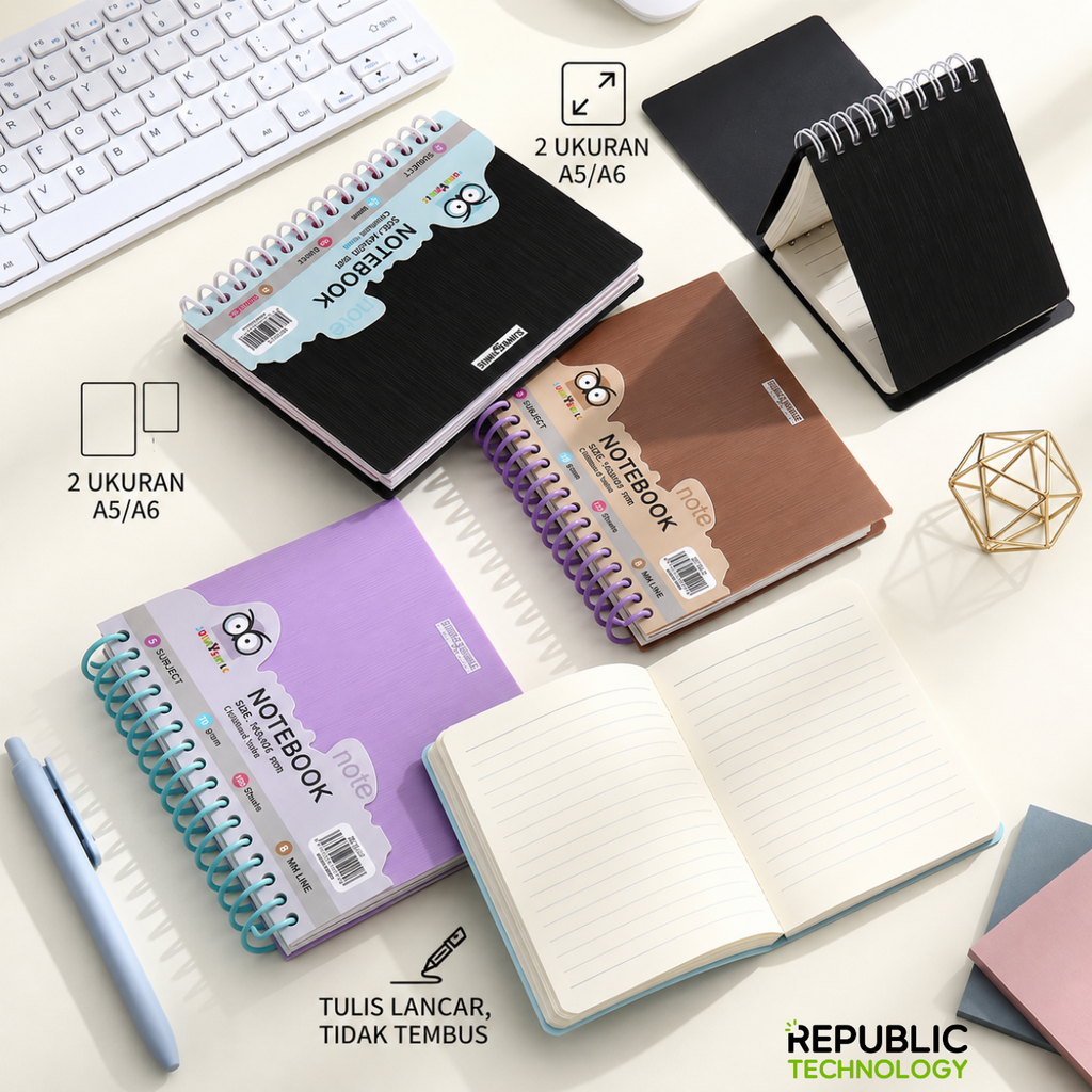 Republic Technology Notebook / buku catatan Character Spiral