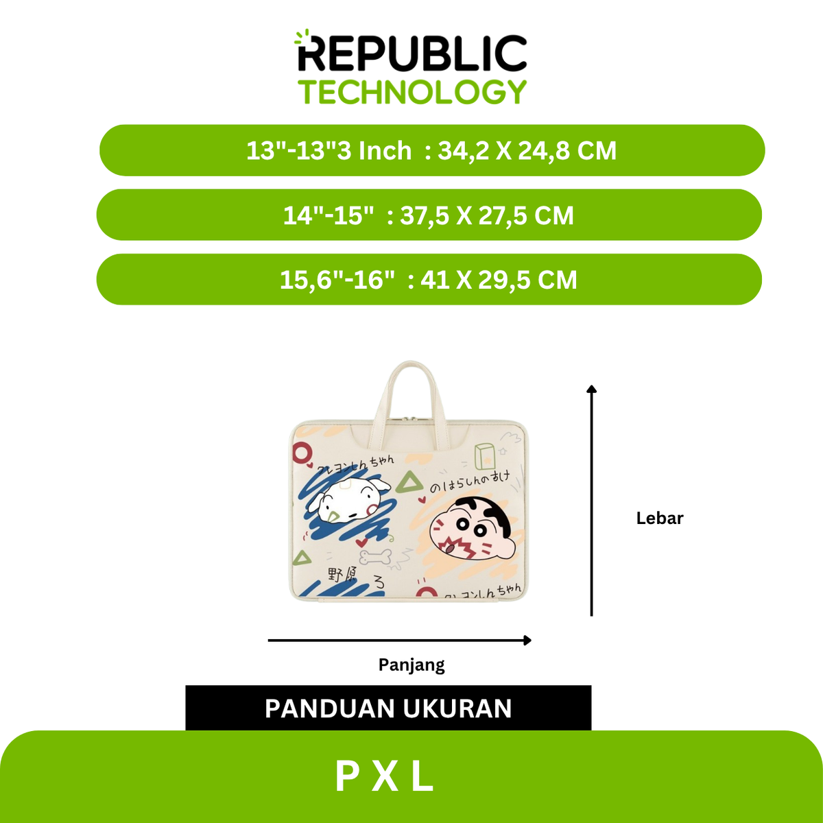 Republic Technology Tas Laptop jinjing Character Shinchan Edition