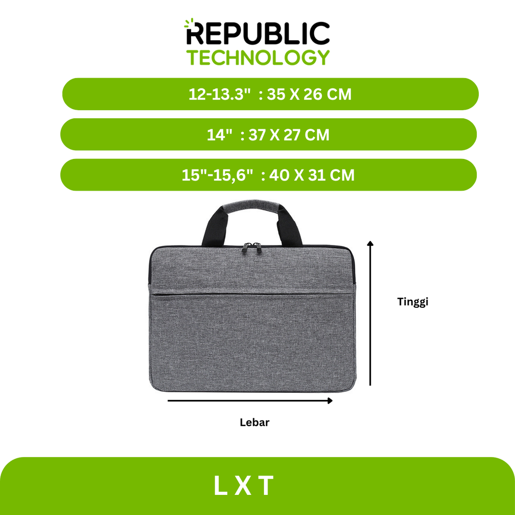 Republic Technology Tas Laptop jinjing Minimalis design
