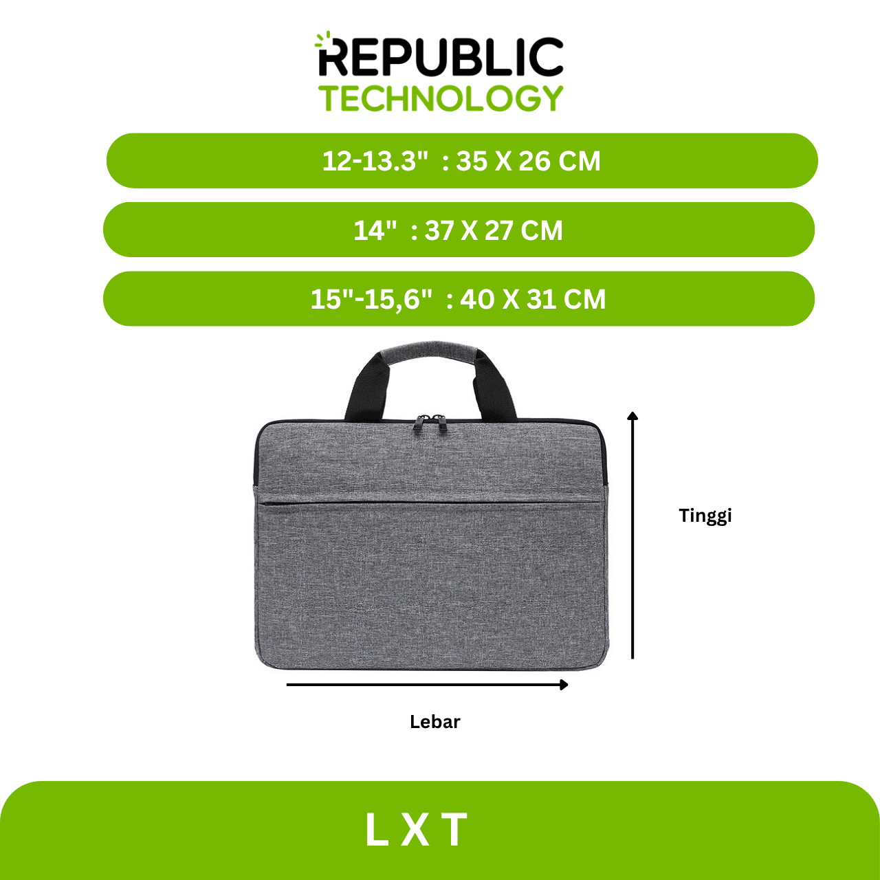 Republic Technology Tas Laptop jinjing Minimalis design
