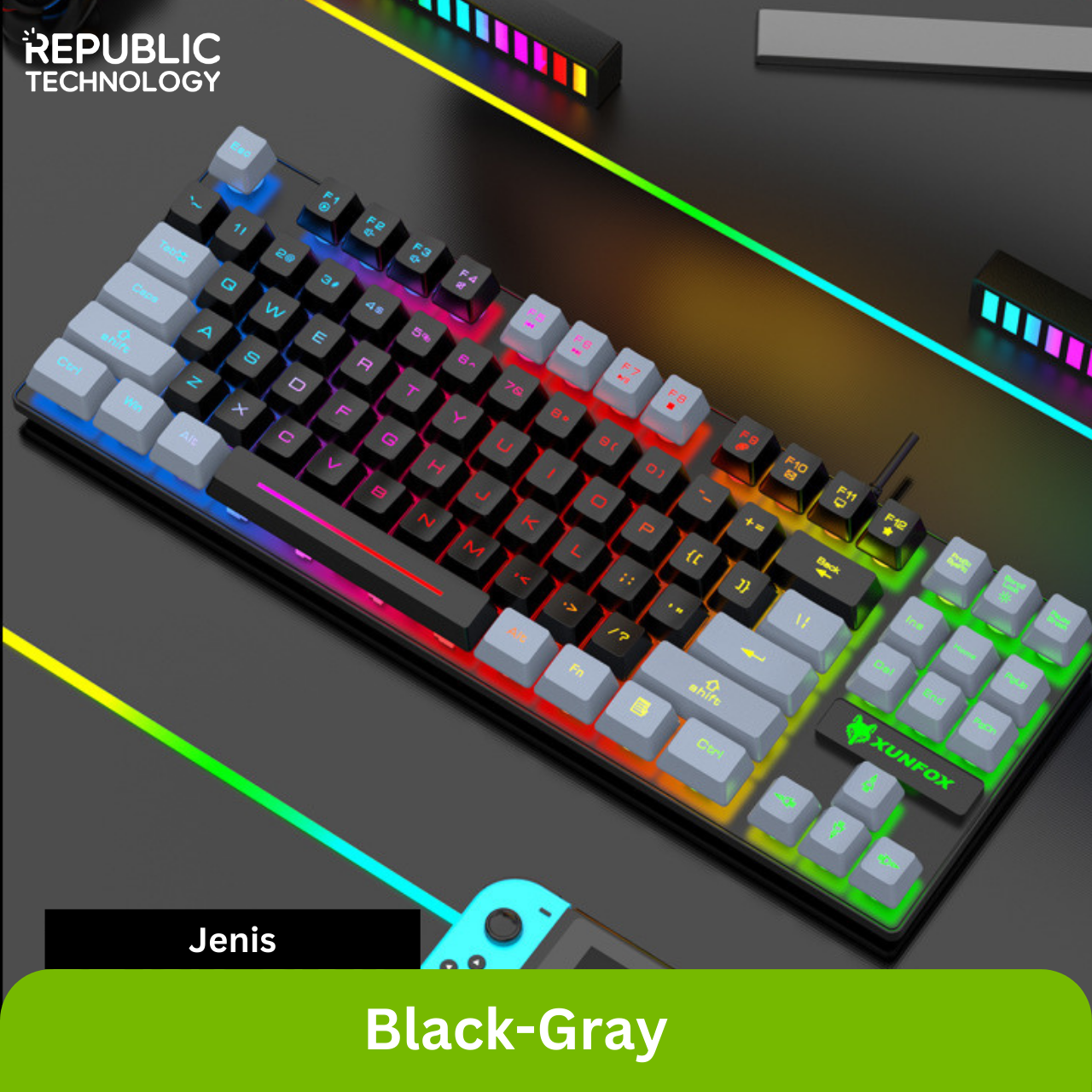 Republic Technology Xunfox K10 Keyboard Gaming RGB 87 Keys