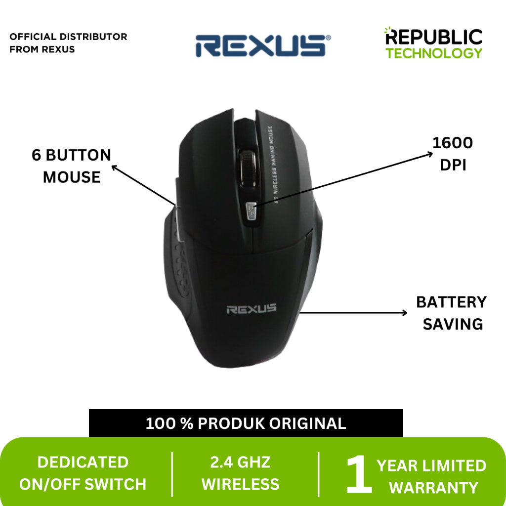 REXUS Mouse Wireless Gaming Xierra 109 Rexus