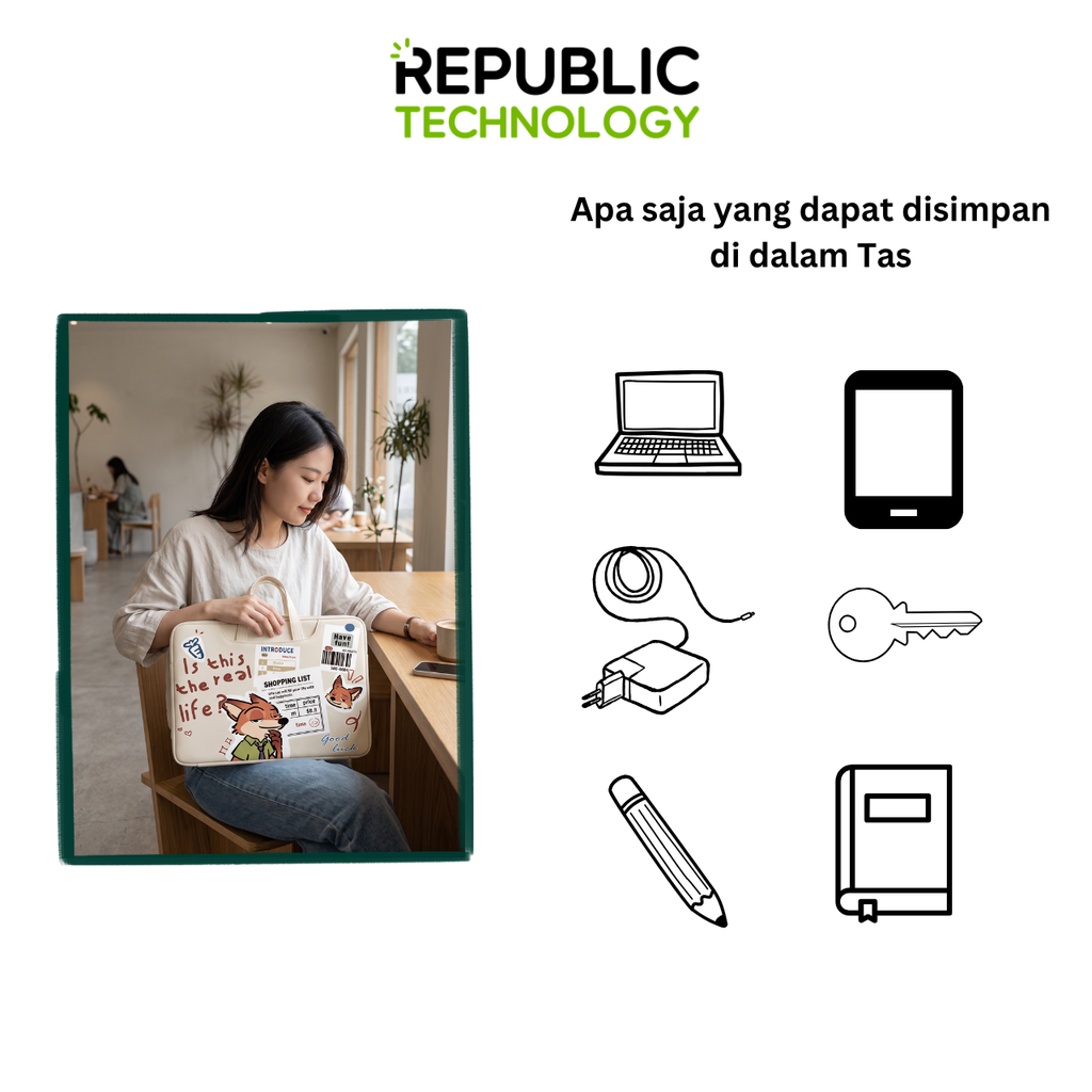 Republic Technology Tas Laptop jinjing Character Zootopia Edition