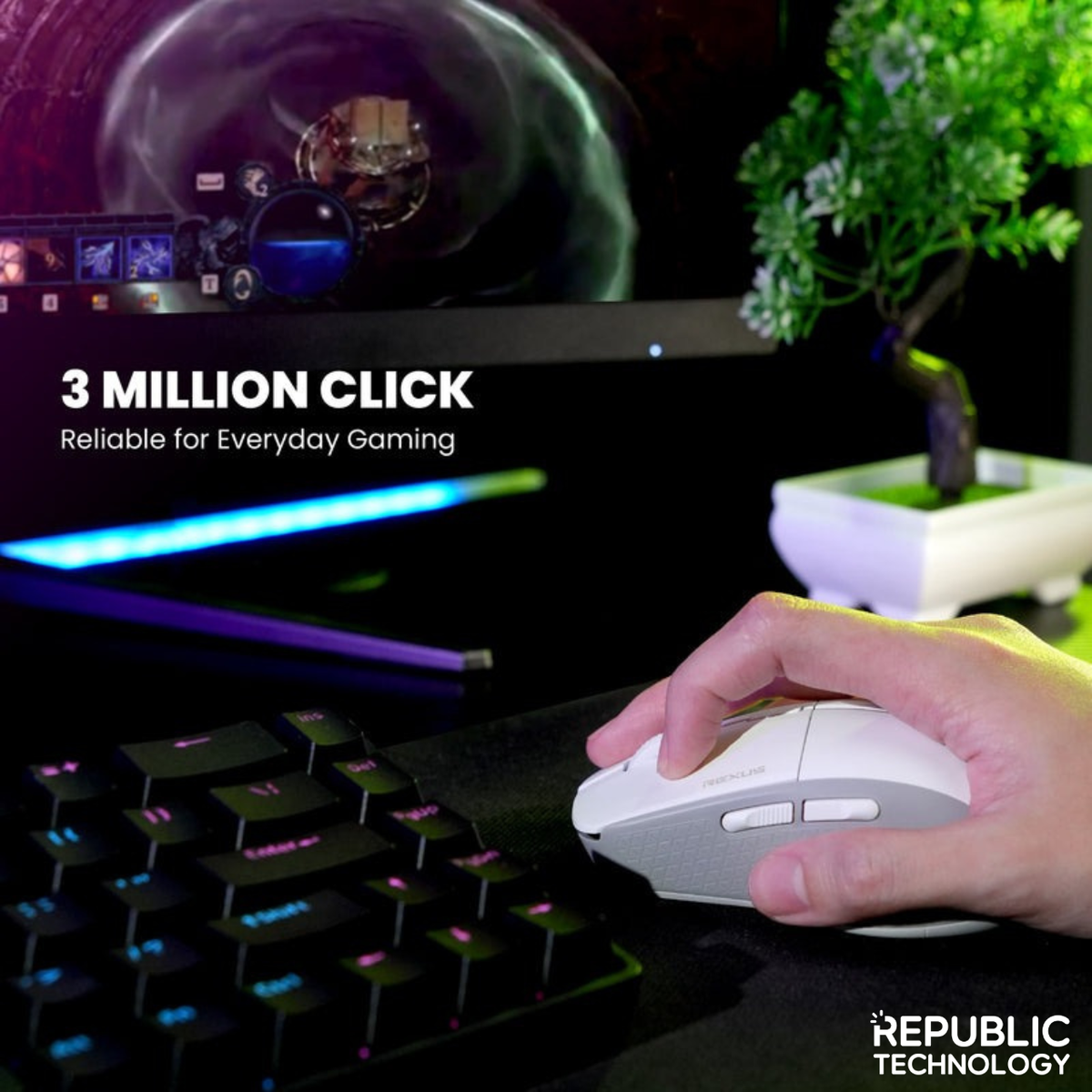 REXUS Mouse Gaming Wireless Bluetooth S5 Aviator V2 With Adjustable DPI