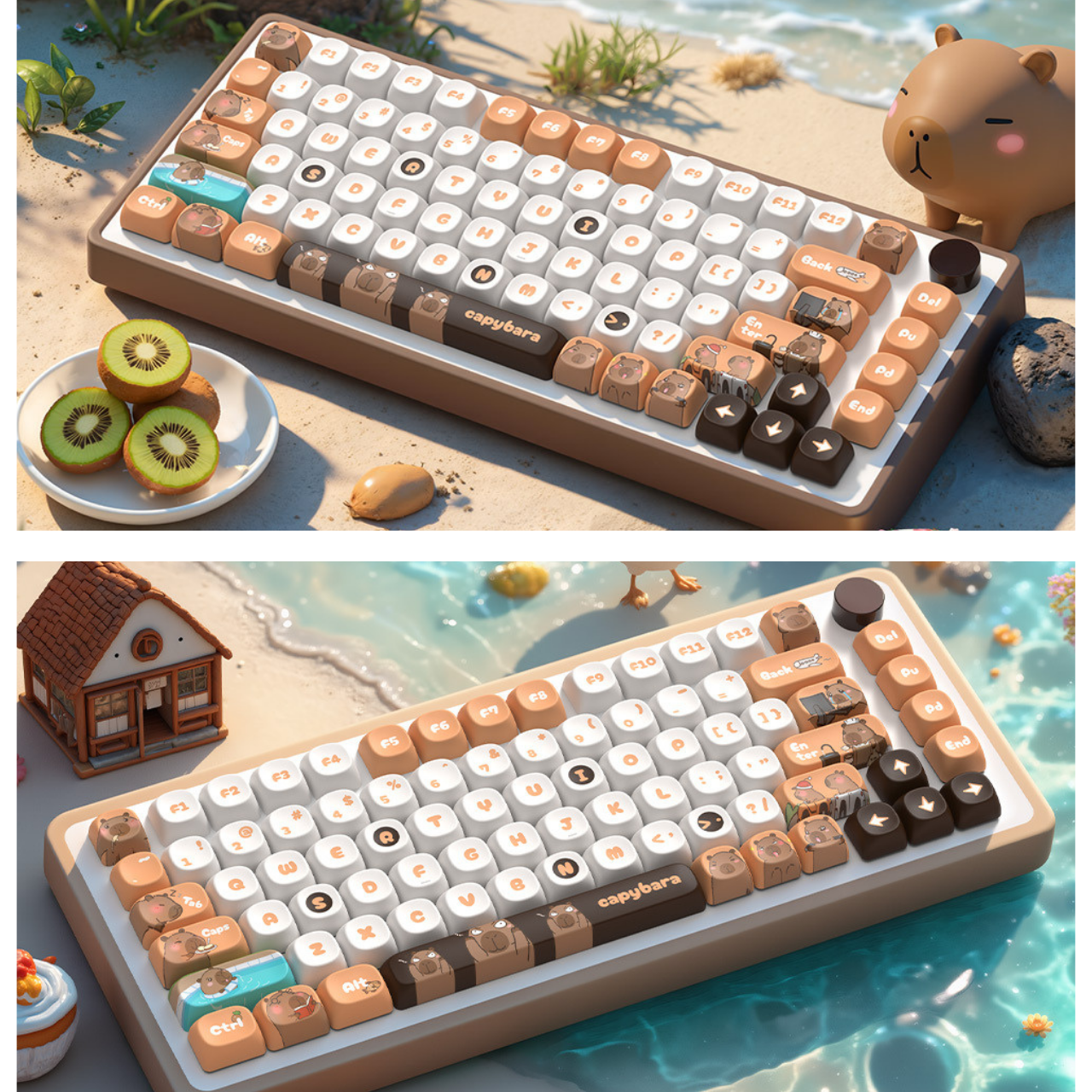 Republic Technology Keyboard Keycaps Capybara Edition MOA Profile PBT 112 Keys for Mechanical Keyboard