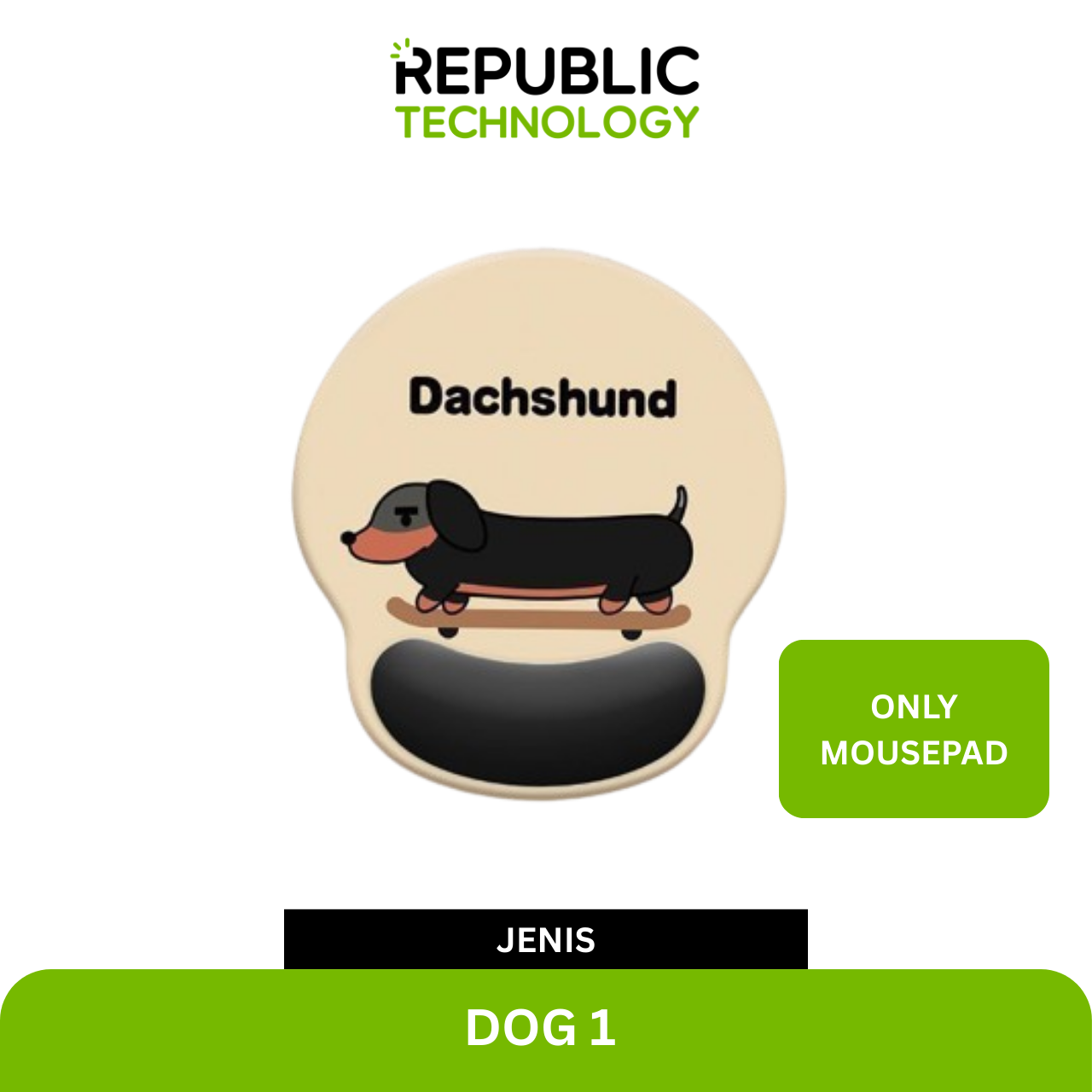 Republic Technology Mousepad office dan Wrist Pad Animal Edition