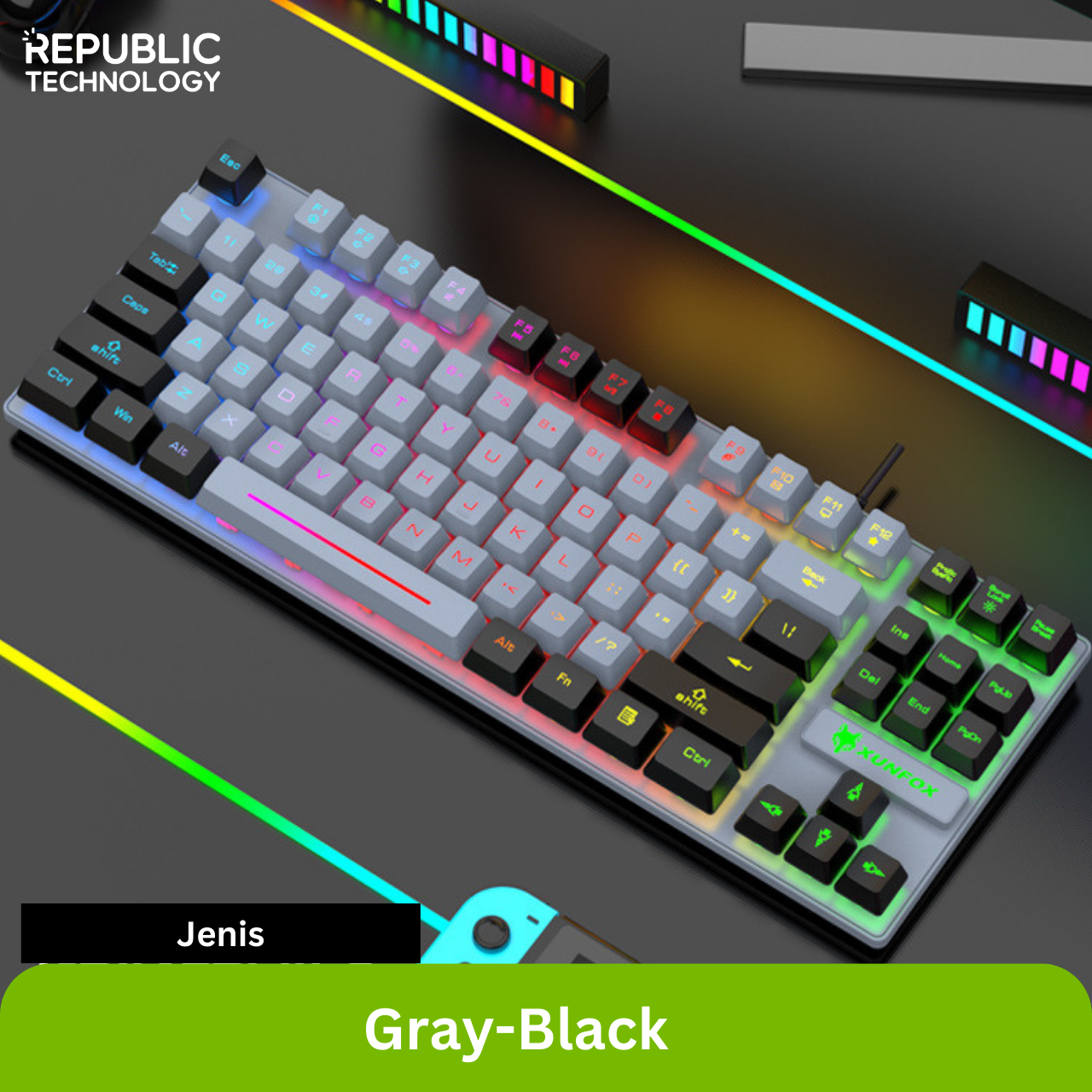 Republic Technology Xunfox K10 Keyboard Gaming RGB 87 Keys