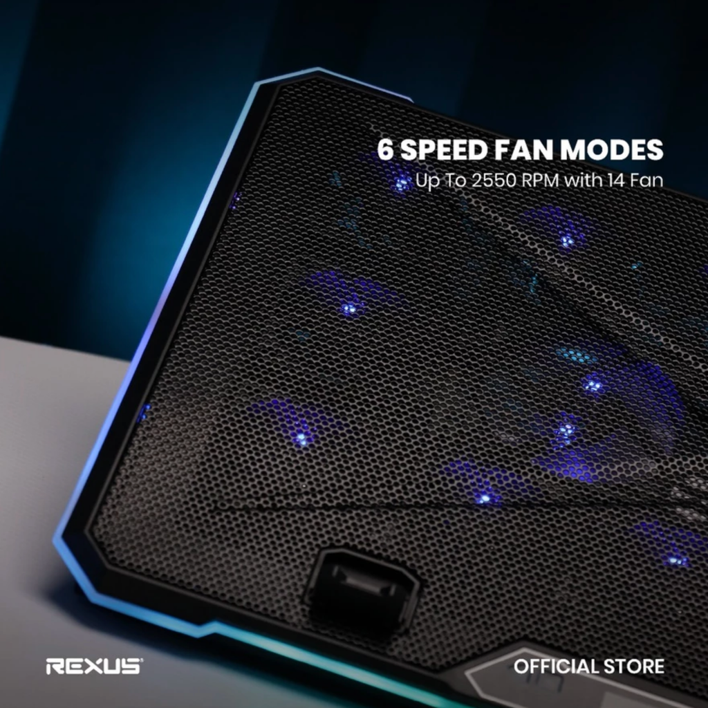 REXUS Cooling Pad Breeze B165 with Phone Holder and RGB Light
