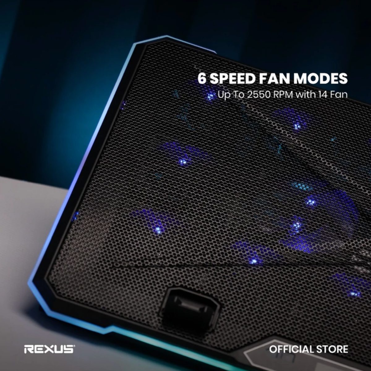 REXUS Cooling Pad Breeze B165 with Phone Holder and RGB Light