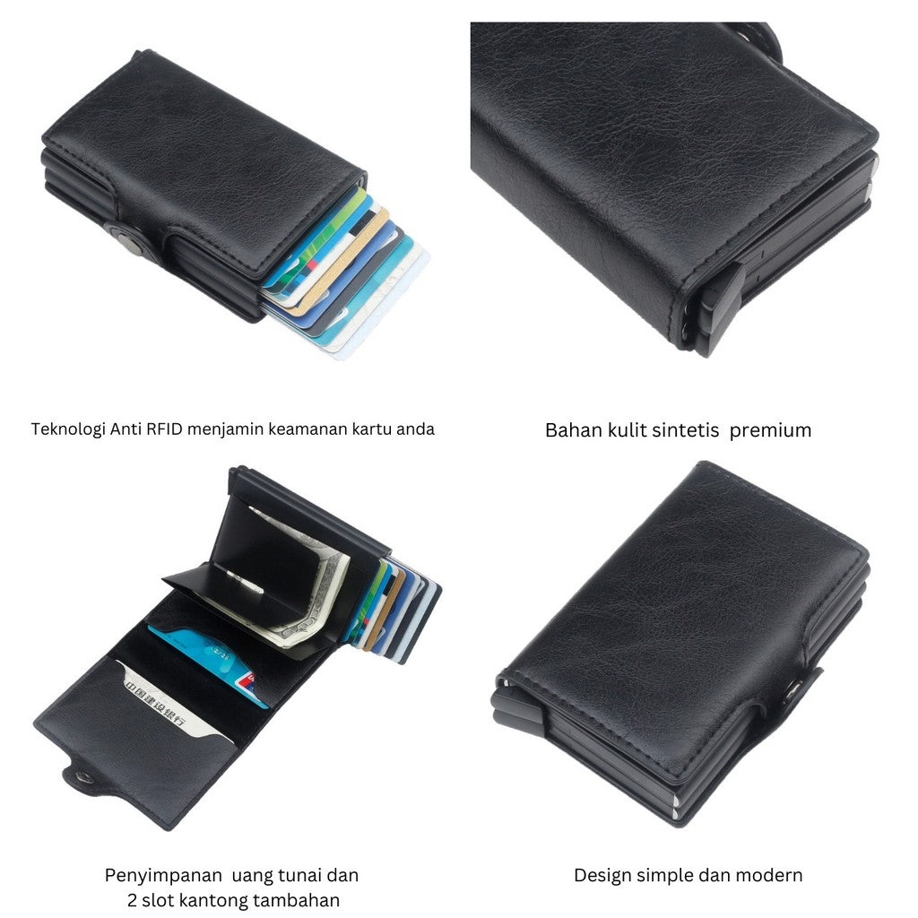 Republic Technology Dompet Pria kulit Wallet smart card Holder anti RFID