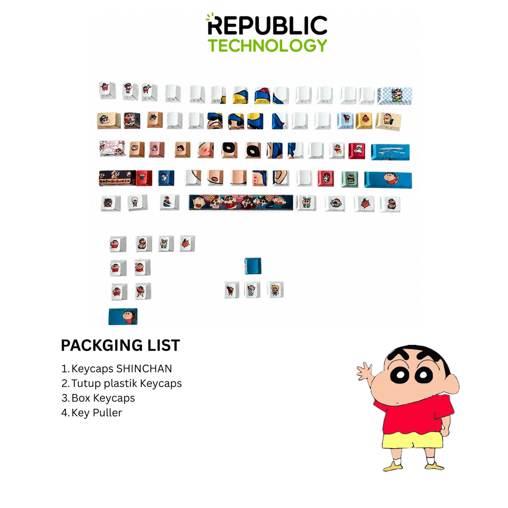Republic Technology Keyboard Keycaps Shinchan Special Edition