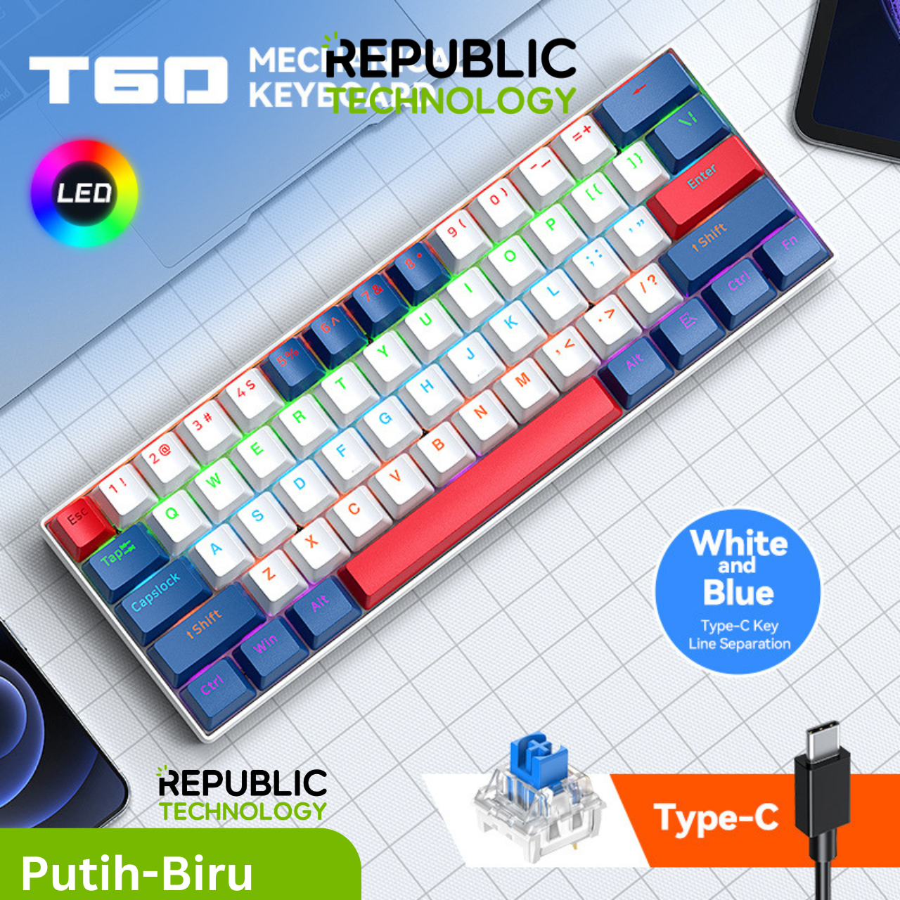 Republic Technology T-Wolf Keyboard Gaming Mechanical T60
