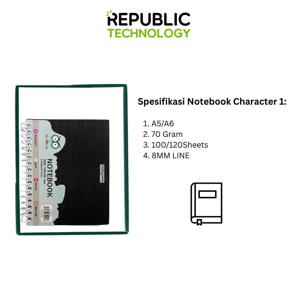 Republic Technology Notebook / buku catatan Character Spiral