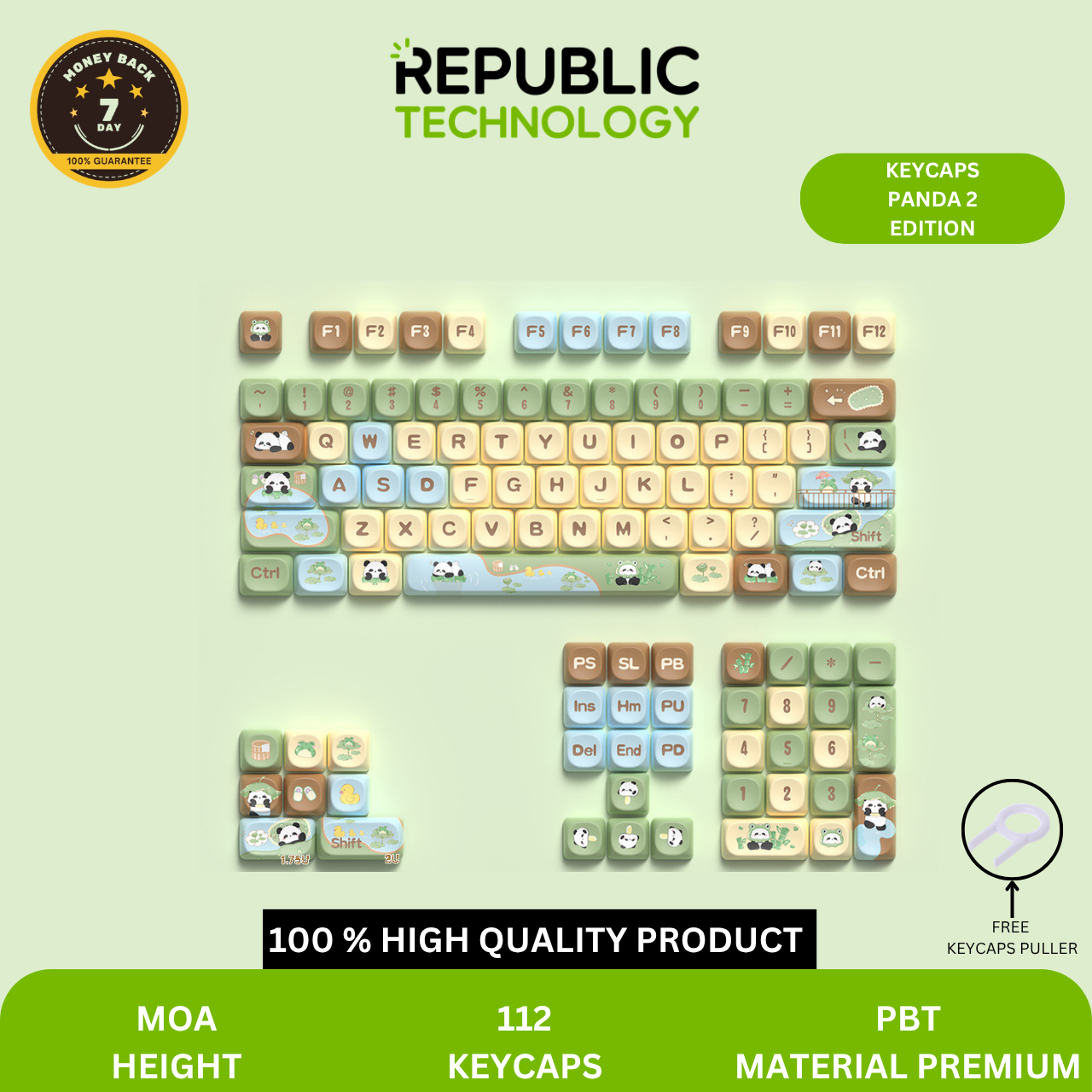Republic Technology Keyboard Keycaps Panda 2 Edition for Mechanical Keyboard