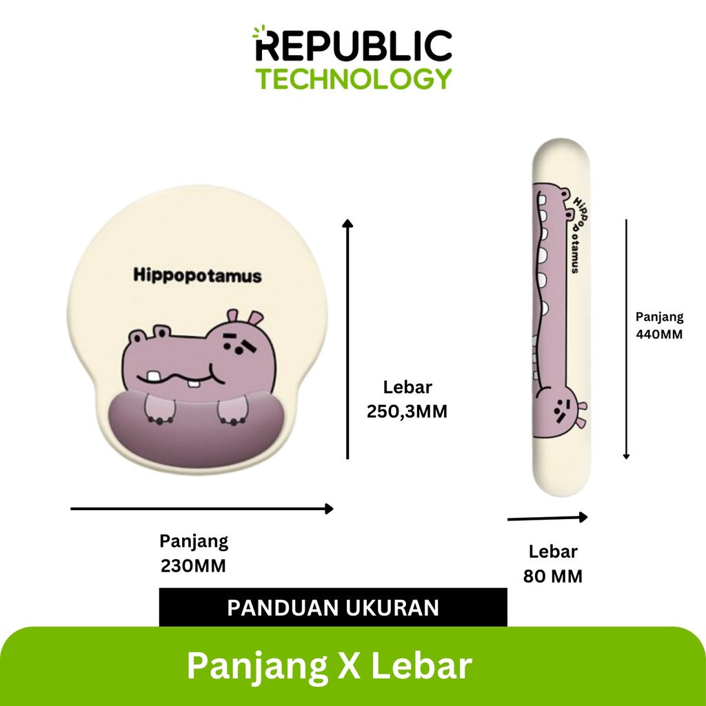 Republic Technology Mousepad office dan Wrist Pad Animal Edition