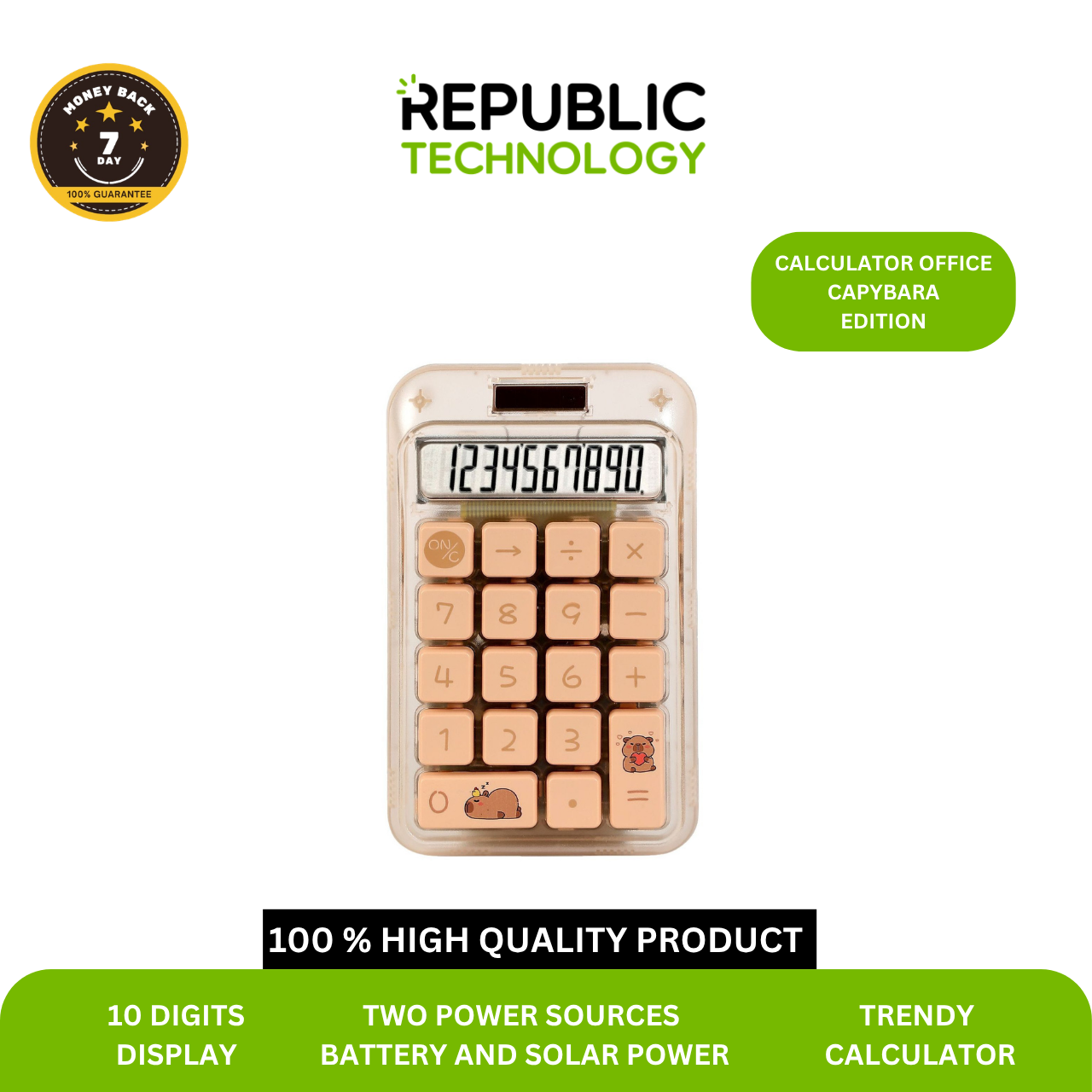 Republic Technology Calculator Runzon Kalkulator Sederhana Capybara Edition