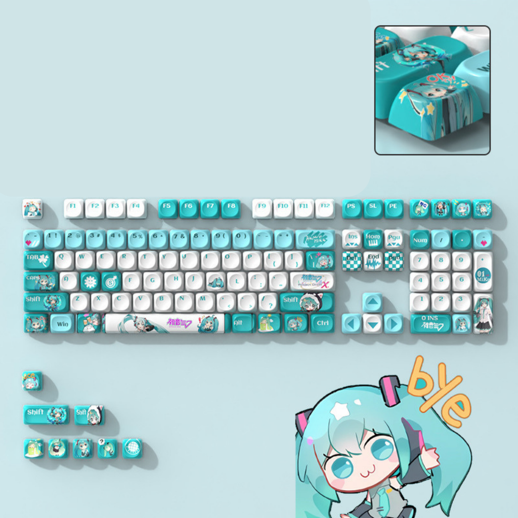 Republic Technology Keyboard Keycaps Hatsune Miku Special Edition 116 Keys for Mechanical Keyboard