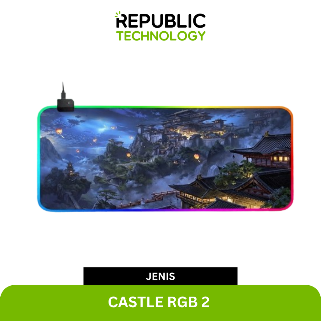 Republic Technology Deskmat Gaming or Mousepad Office RGB Edition with Castle Theme