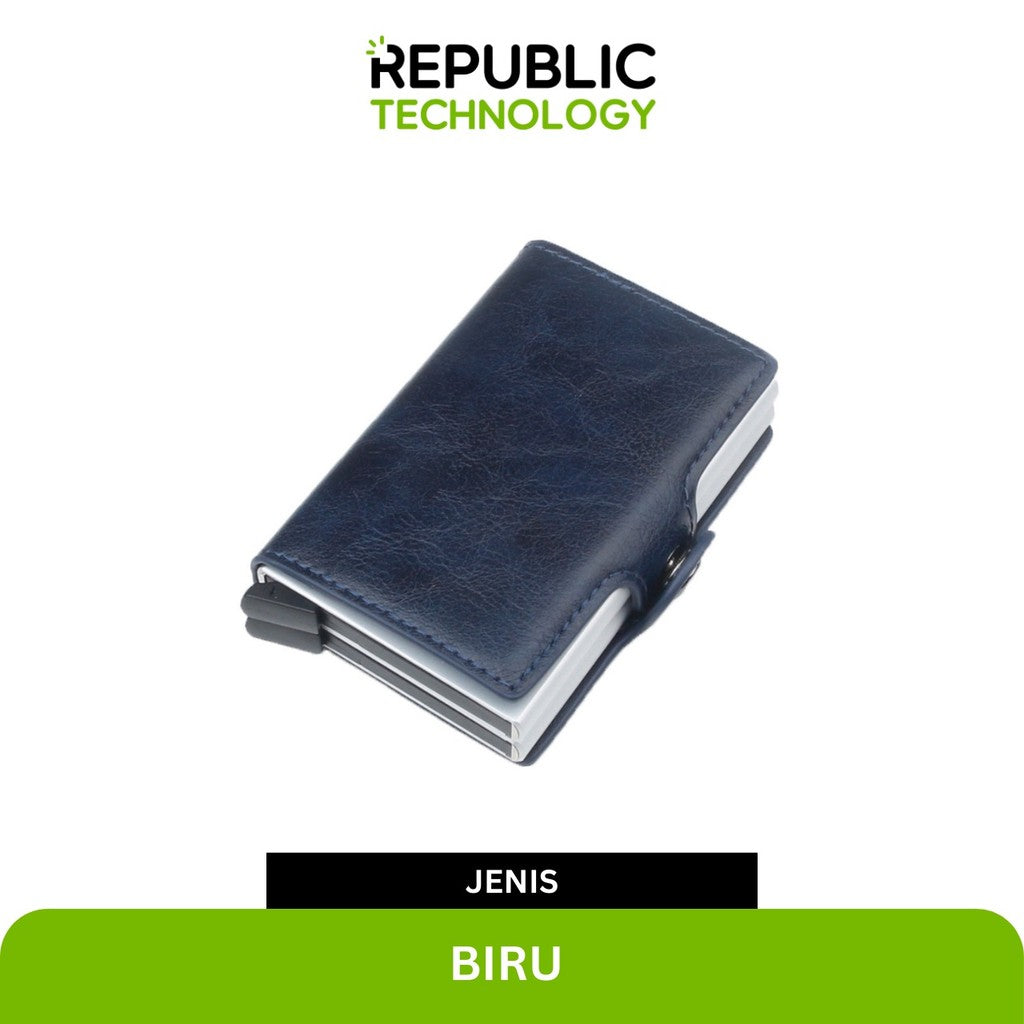 Republic Technology Dompet Pria kulit Wallet smart card Holder anti RFID