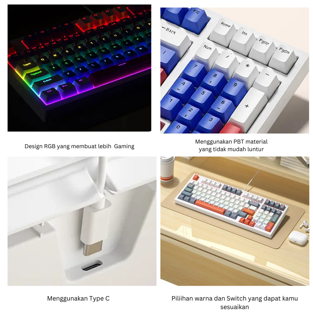 Republic Technology Keyboard Mechanical Gaming by Dragon Seed with Blue Switch / Red Switch