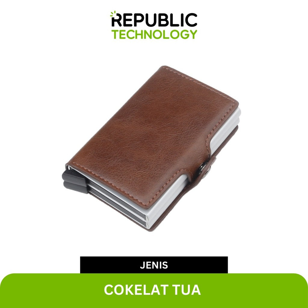 Republic Technology Dompet Pria kulit Wallet smart card Holder anti RFID