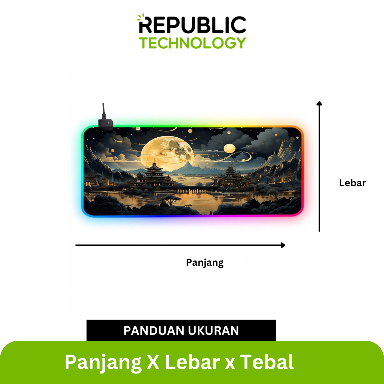 Republic Technology Deskmat Gaming or Mousepad Office RGB Edition with Castle Theme