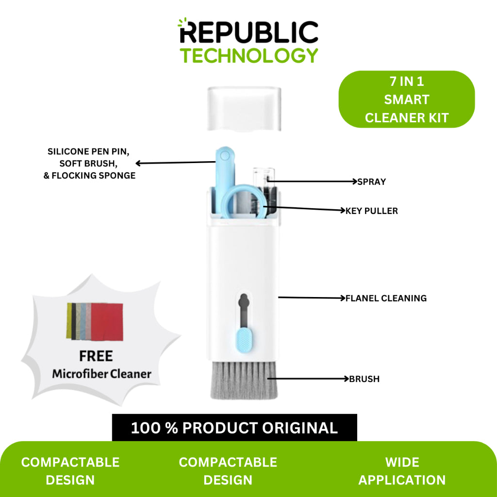 Republic Technology Pembersih Keyboard 7 in 1 Multifunction and Cleaning kit for Earbud HP