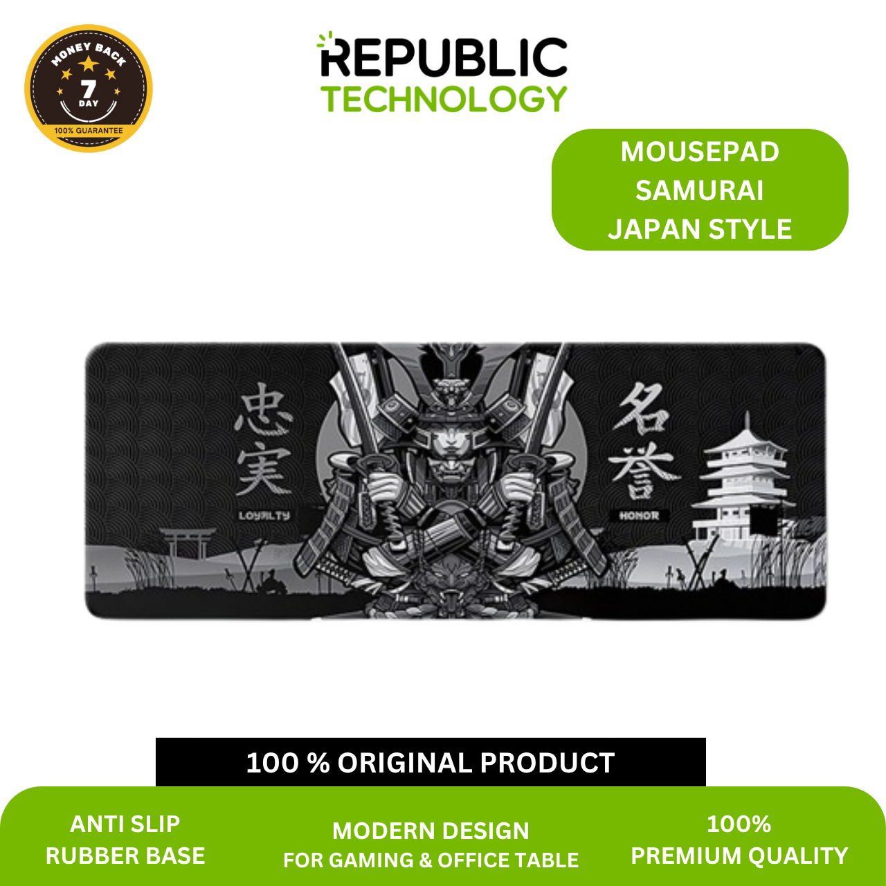 Republic Technology Mousepad Gaming Deskmat Samurai Japan Style Edition