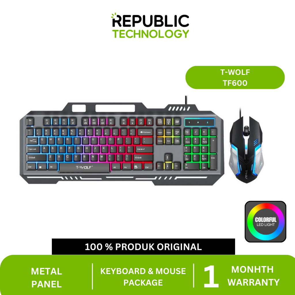 republic Technology T-Wolf TF600 Keyboard dan Mouse Gaming