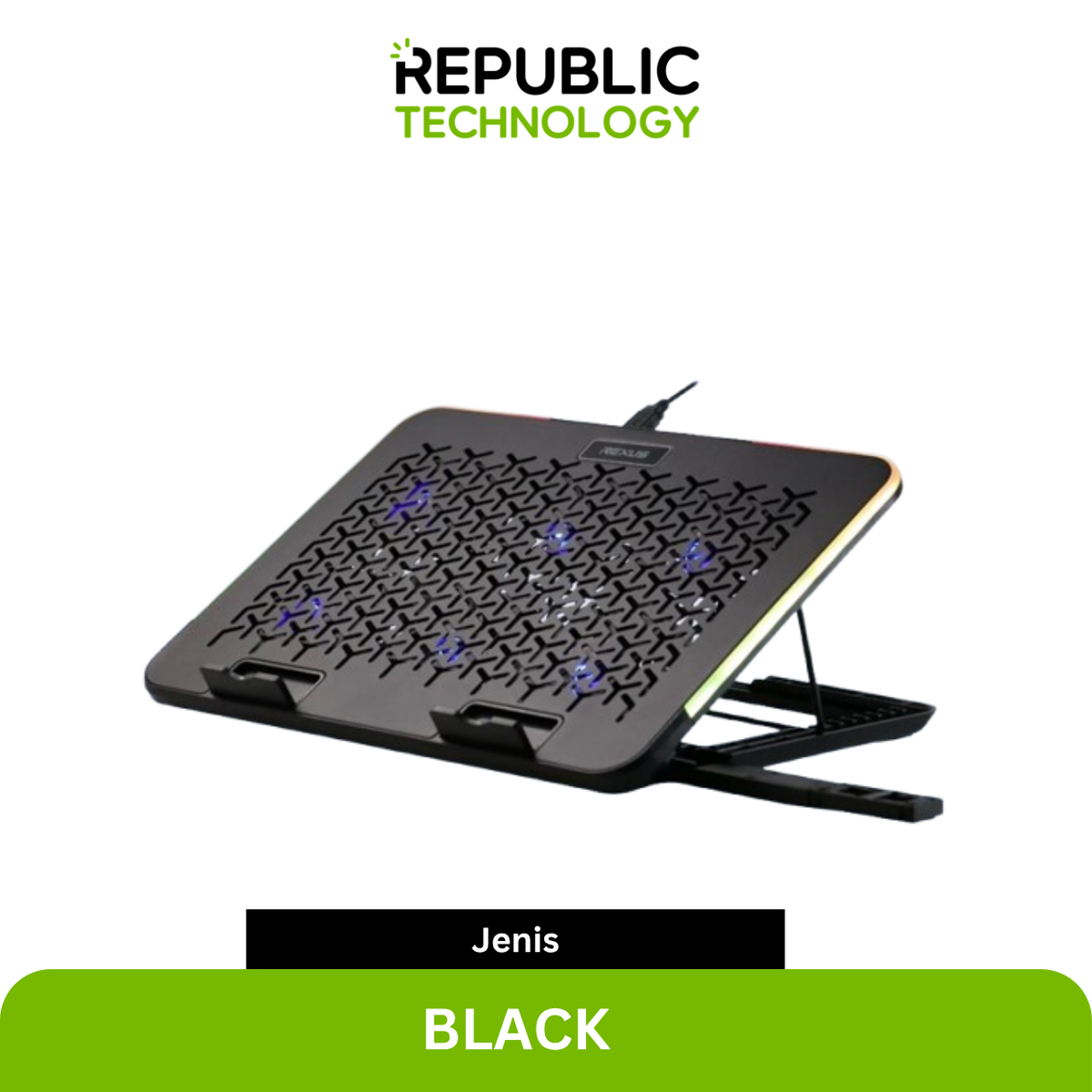 REXUS Cooling Pad Breeze B145 with Phone Holder and RGB Light