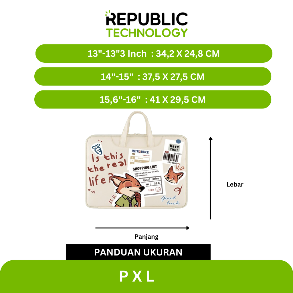 Republic Technology Tas Laptop jinjing Character Zootopia Edition