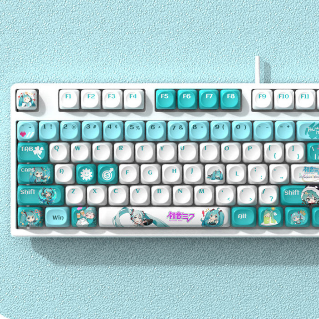 Republic Technology Keyboard Keycaps Hatsune Miku Special Edition 116 Keys for Mechanical Keyboard