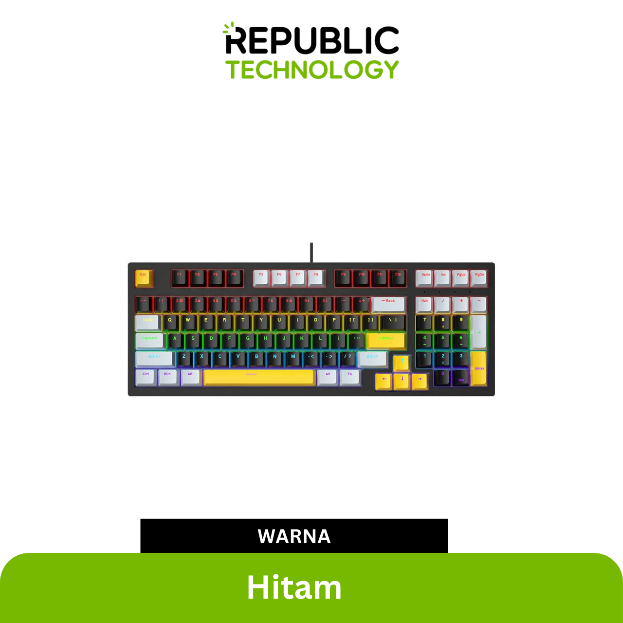 Republic Technology Keyboard Mechanical Gaming by Dragon Seed with Blue Switch / Red Switch