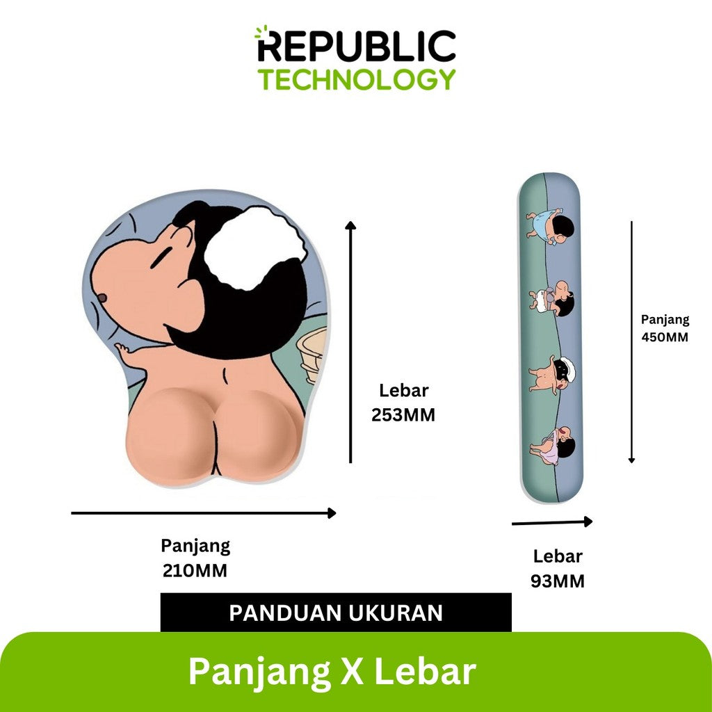 Republic Technology Mousepad dan Wrist Rest Crayon Shinchan