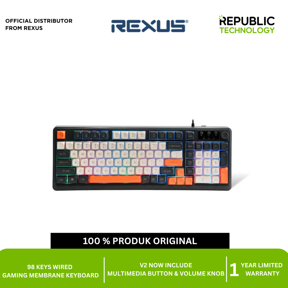 REXUS Keyboard Gaming Battlefire K98M