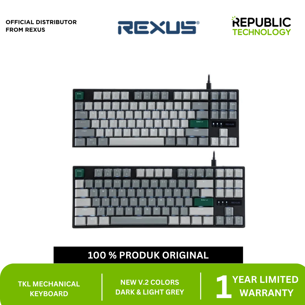 Rexus Keyboard Gaming Heroic KX4 TKL Layout