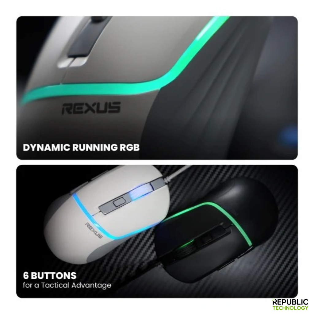 REXUS Mouse Gaming G15  Xierra Dynamic RGB up To 6400DPI