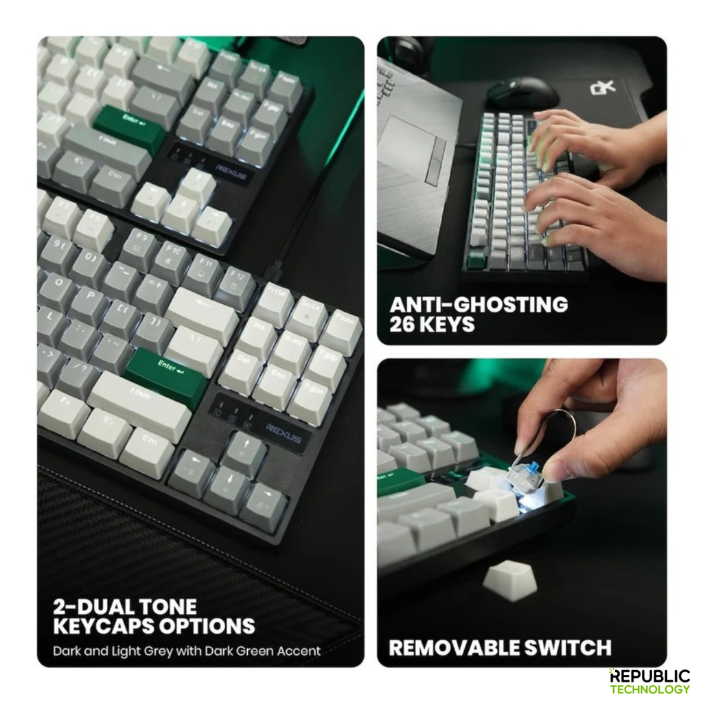 Rexus Keyboard Gaming Heroic KX4 TKL Layout