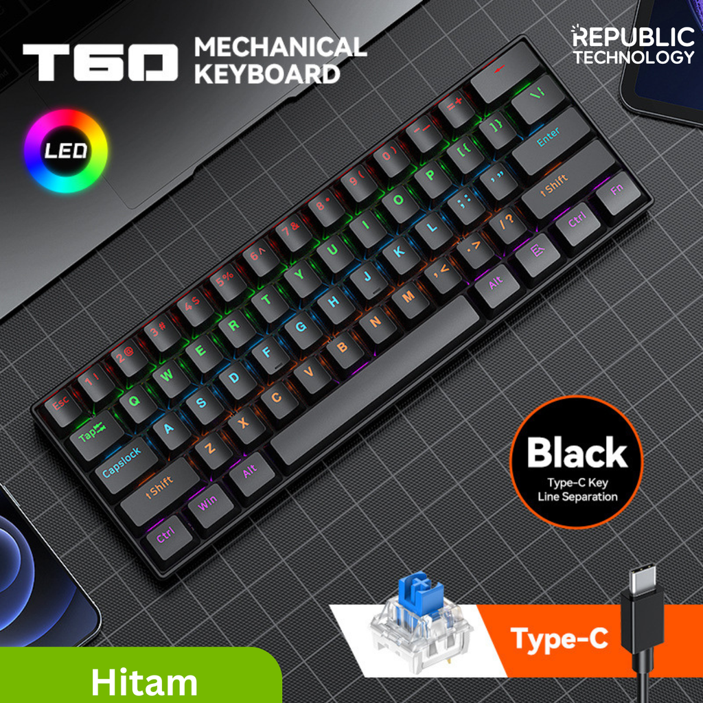 Republic Technology T-Wolf Keyboard Gaming Mechanical T60