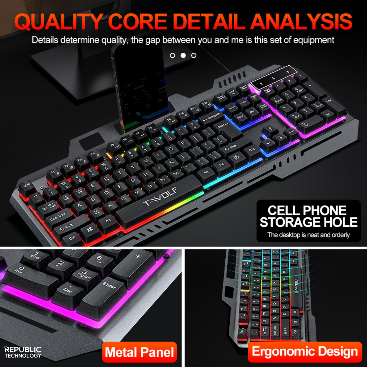 republic Technology T-Wolf TF600 Keyboard dan Mouse Gaming