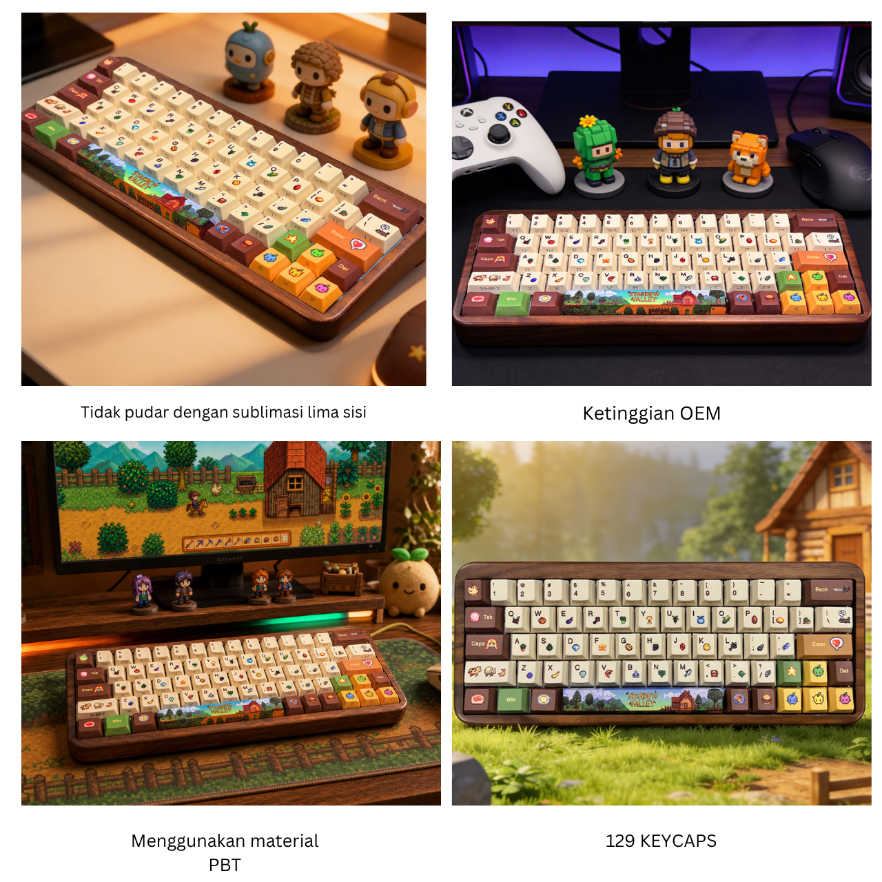 Republic Technology Keyboard Keycaps Stardew Valley Edition for Mechanical Keyboard