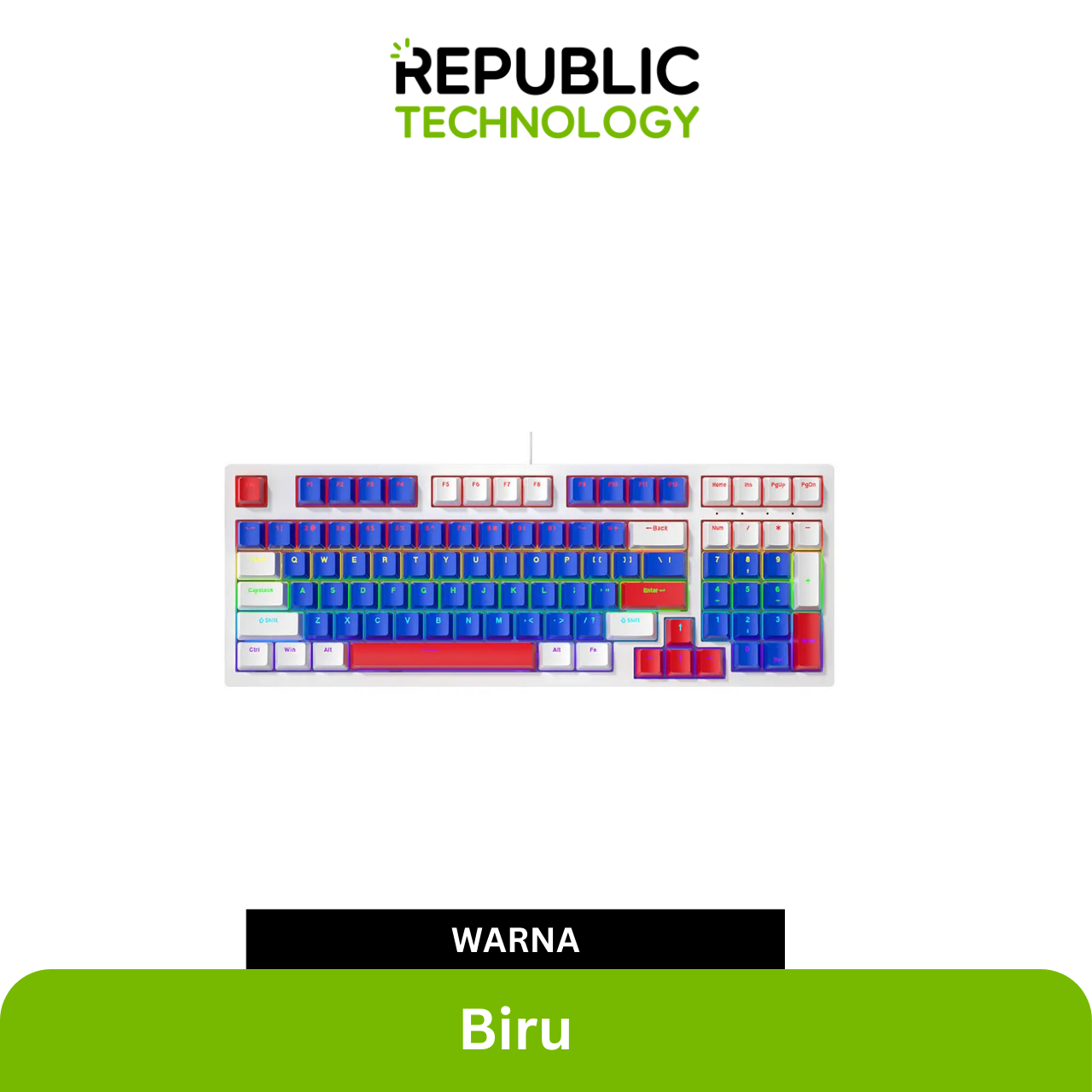 Republic Technology Keyboard Mechanical Gaming by Dragon Seed with Blue Switch / Red Switch
