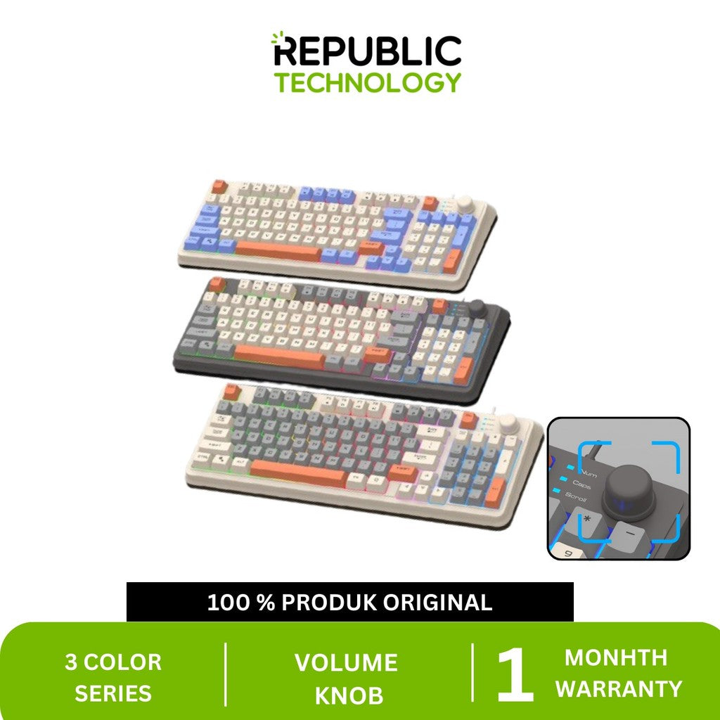 Republic Technology Xunfox K82 Keyboard Gaming RGB with knob volume